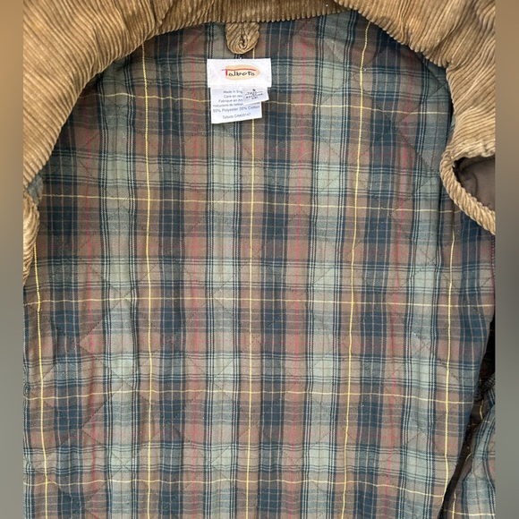 Vintage Talbots Quilted Barn Jacket with Corduroy Trim and Plaid Lining Small - Picture 7 of 7